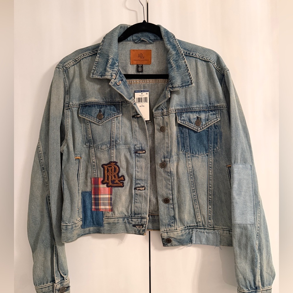 Ralph Lauren Light Wash Denim Jacket with Patch Detail